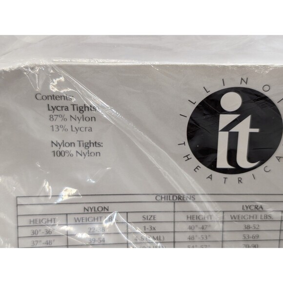Vintage Illinois Theatrical Dance Tights Childs Footed Light Toast Size Large - Picture 4 of 8